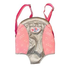 RARE Zapf Creation Baby Born Doll Pretend Play Backpack Carrier Toy Duck Silver